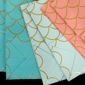 Spritz Mermaid Gift Bag 6 Pk Birthday Party Treat Sacks Goodie Fins Ocean 6x5x3"